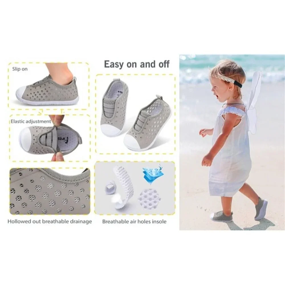 Kids Water Shoes Boys Girls Quick Dry Breathable Blue Sz 18-24 months Infant